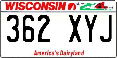 WI license plate 362XYJ