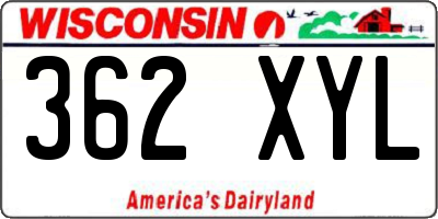 WI license plate 362XYL