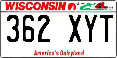 WI license plate 362XYT