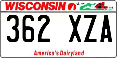 WI license plate 362XZA