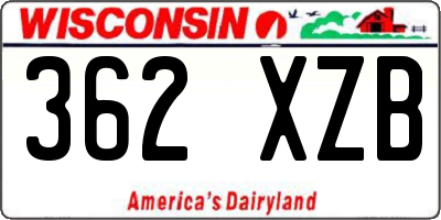 WI license plate 362XZB