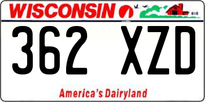 WI license plate 362XZD