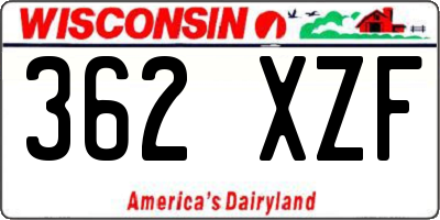 WI license plate 362XZF