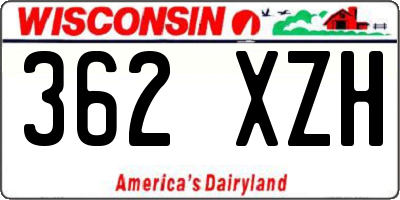 WI license plate 362XZH