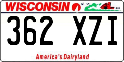WI license plate 362XZI