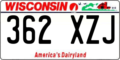 WI license plate 362XZJ