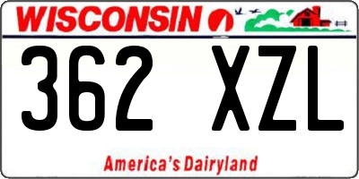 WI license plate 362XZL
