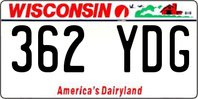 WI license plate 362YDG