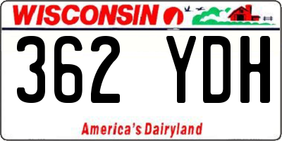 WI license plate 362YDH