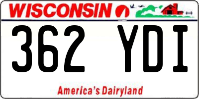 WI license plate 362YDI