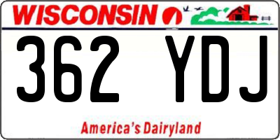 WI license plate 362YDJ