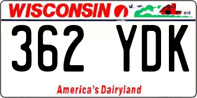WI license plate 362YDK