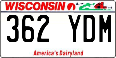 WI license plate 362YDM
