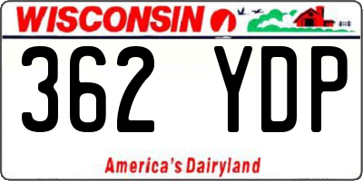 WI license plate 362YDP