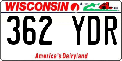 WI license plate 362YDR