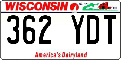 WI license plate 362YDT