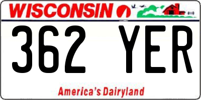 WI license plate 362YER