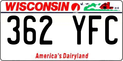 WI license plate 362YFC