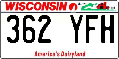 WI license plate 362YFH