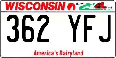 WI license plate 362YFJ