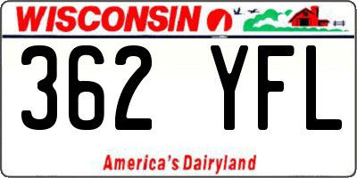 WI license plate 362YFL
