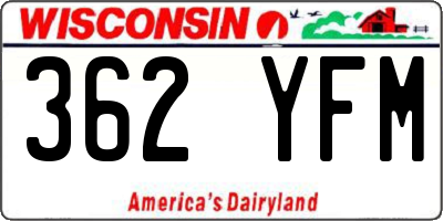WI license plate 362YFM