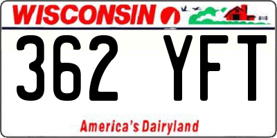 WI license plate 362YFT