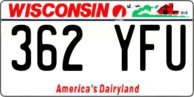 WI license plate 362YFU