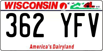 WI license plate 362YFV