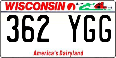 WI license plate 362YGG