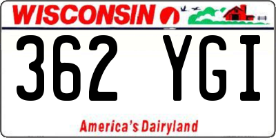 WI license plate 362YGI