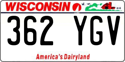 WI license plate 362YGV