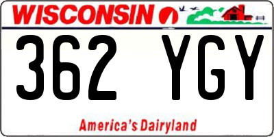 WI license plate 362YGY