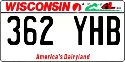 WI license plate 362YHB