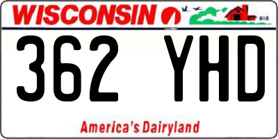 WI license plate 362YHD