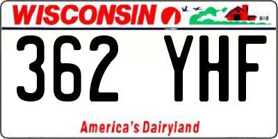 WI license plate 362YHF