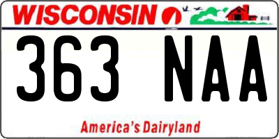 WI license plate 363NAA