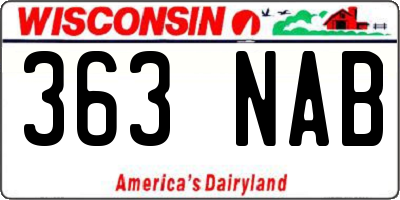 WI license plate 363NAB