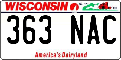WI license plate 363NAC