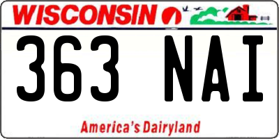 WI license plate 363NAI