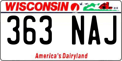 WI license plate 363NAJ