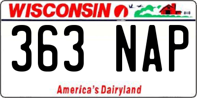 WI license plate 363NAP