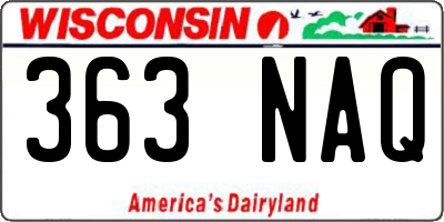 WI license plate 363NAQ