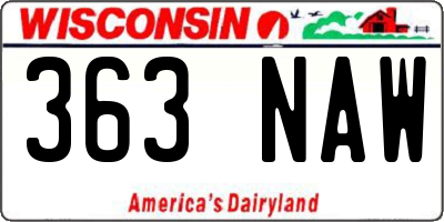 WI license plate 363NAW