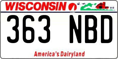 WI license plate 363NBD