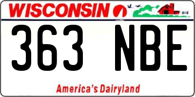 WI license plate 363NBE