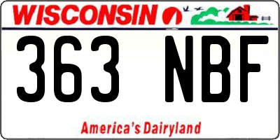 WI license plate 363NBF