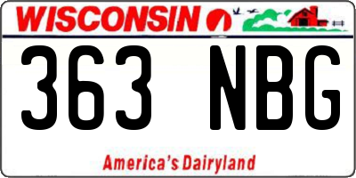 WI license plate 363NBG