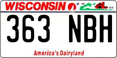 WI license plate 363NBH