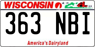 WI license plate 363NBI